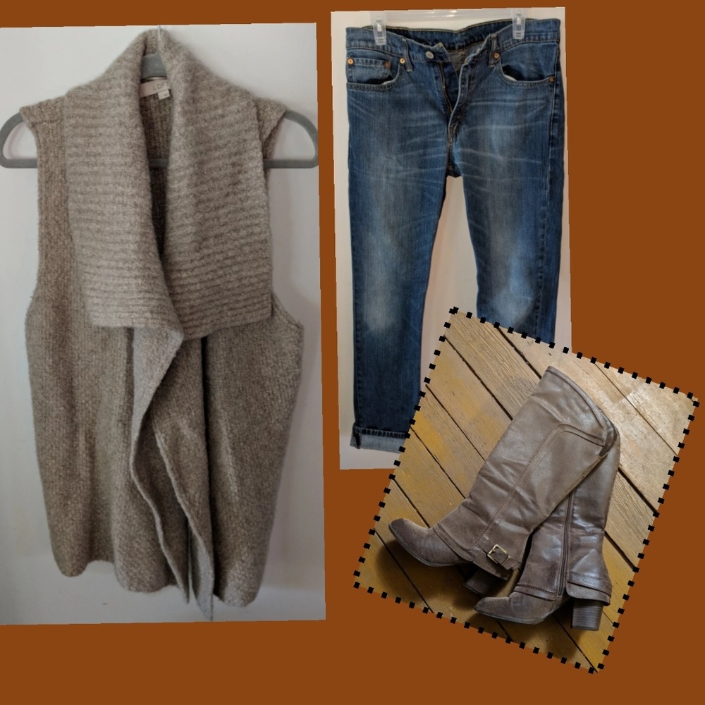 Tan cardigan/sweater vest